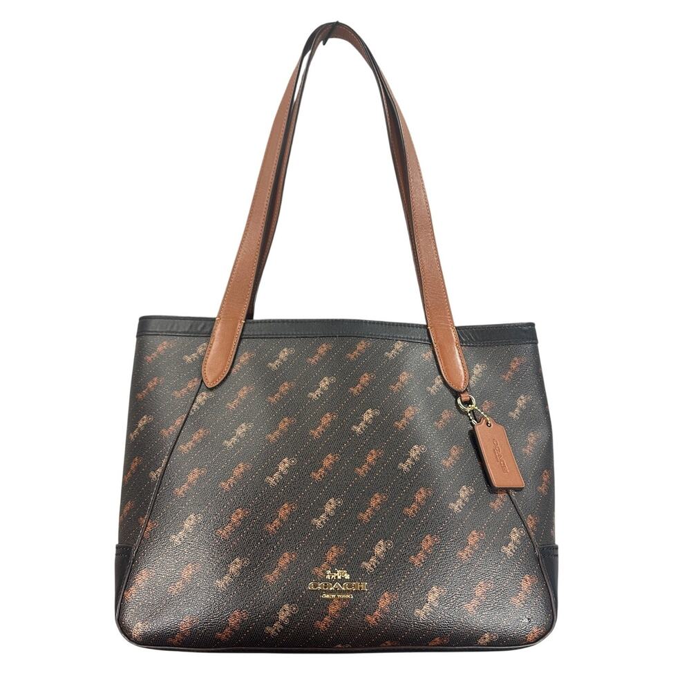 Coach Tote Bag Horse and Carriage Coated Canvas Classic Minimalist Effortless